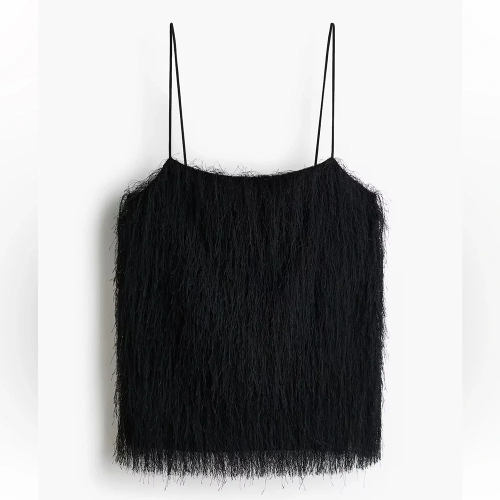 H&M black fringe top - Picture 1 of 6